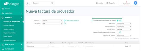 facturas esporadicas crear proveedores